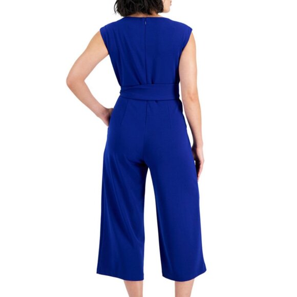Tahari Round Neck Sleveless Side tie Cocktail Jumpsuit Size 12 - Picture 8 of 9